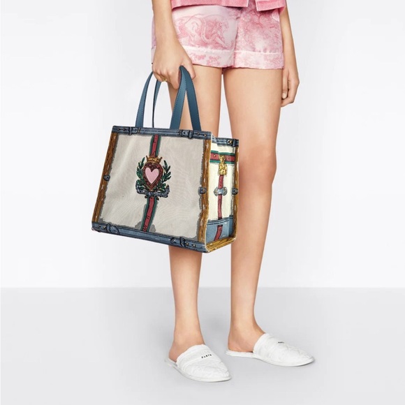 Brighton 2019 "In Love We Trust" 3pc Canvas Tote Bag & 2 Matching Pouch … - Picture 8 of 10